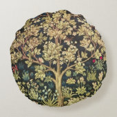 花のヴィンテージの芸術ウィリアム・モリスの生命の樹 ラウンドクッション (裏面)