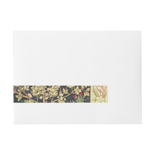 花のヴィンテージの芸術ウィリアム・モリスの生命の樹 ラップアラウンド宛名ラベル (正面)