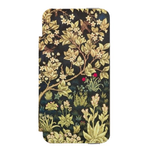 花のヴィンテージの芸術ウィリアム・モリスの生命の樹 INCIPIO iPhoneウォレットケース (フォリオ 正面)