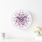 花のヴィンテージの要素 ラージ壁時計 (ホーム)