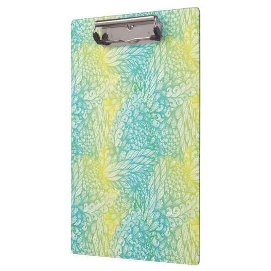 花のヴィンテージの黄色および青の勾配 クリップボード (左)