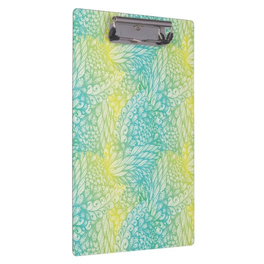 花のヴィンテージの黄色および青の勾配 クリップボード (右)