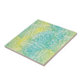 花のヴィンテージの黄色および青の勾配 タイル (側面)