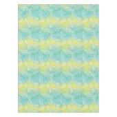 花のヴィンテージの黄色および青の勾配 テーブルクロス (正面)