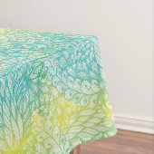花のヴィンテージの黄色および青の勾配 テーブルクロス (インサイチュ)