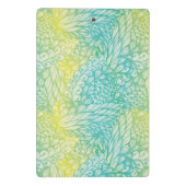 花のヴィンテージの黄色および青の勾配 ミニクリップボード (裏面)