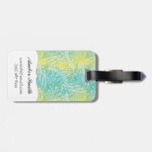 花のヴィンテージの黄色および青の勾配 ラゲッジタグ (裏面横)