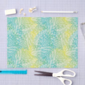 花のヴィンテージの黄色および青の勾配 薄葉紙 (クラフト)