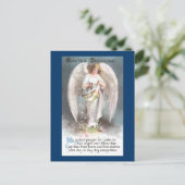 花のヴィンテージイースターを分散させる天使 シーズンポストカード (スタンド正面)