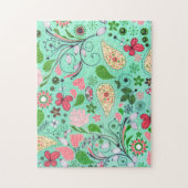 花のヴィンテージパターン質の不可能なパズル ジグソーパズル (縦)