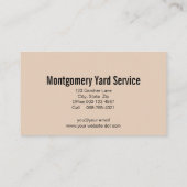 花のヴィンテージ手押し庭園職業 名刺 (裏面)