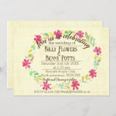 花のヴィンテージ結婚式招待状 招待状 (正面/裏面)
