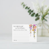 花のヴィンテージ ウェディングシャワー知恵カード エンクロージャーカード (スタンド正面)