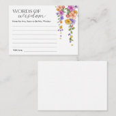 花のヴィンテージ ウェディングシャワー 知恵のカード エンクロージャーカード (正面/裏面)