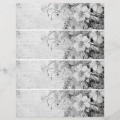 花のヴィンテージ・コラージュ1 モノクロ (正面)