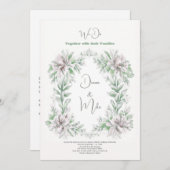 花のヴィンテージ サージュグリーン 詳細付き 招待状 (正面/裏面)