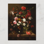 花のヴィンテージ ファインアート オイルペイント パーソナライズ ポストカード (正面)