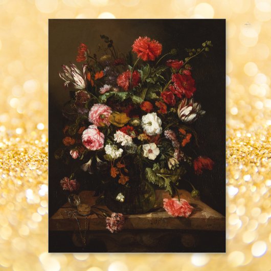 花のヴィンテージ ファインアート 油彩画 オーダーメイド ポストカード