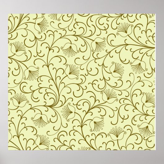 花のヴィンテージ:美しい背景イラスト ポスター (正面)