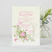 花の三日月形の母の日の招待状 招待状 (スタンド正面)