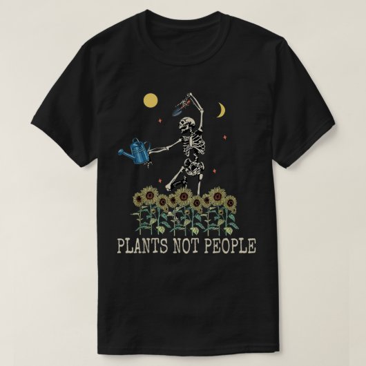 花の上で園芸を人ではなく植物 Tシャツ (デザイン正面)