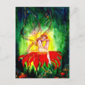 花の上で夢を見る妖精 ポストカード (正面)