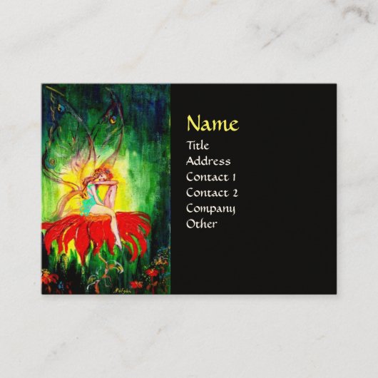 花の上で夢を見る妖精 名刺 (正面)