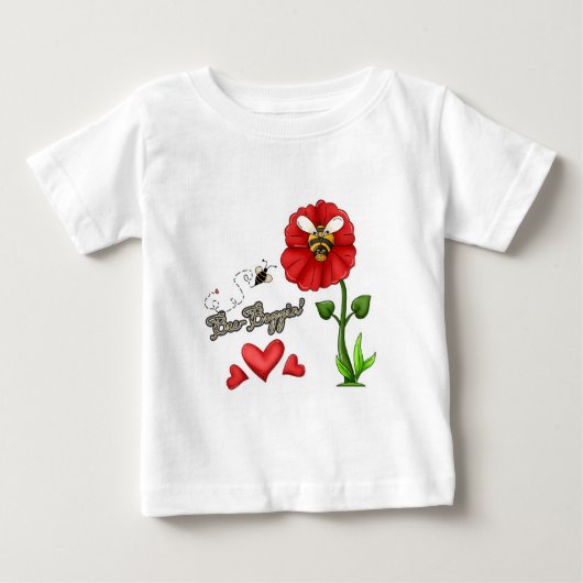 花の上で踊る蜂 ベビーTシャツ (正面)