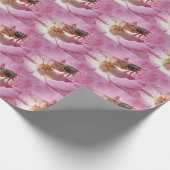 花の上に新たに現れたセミ ラッピングペーパー (角)