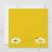 花の上に蜂の正方形カード – 黄色の背景 (裏面)
