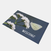 花の上に蝶ドアマット ドアマット (アングル)