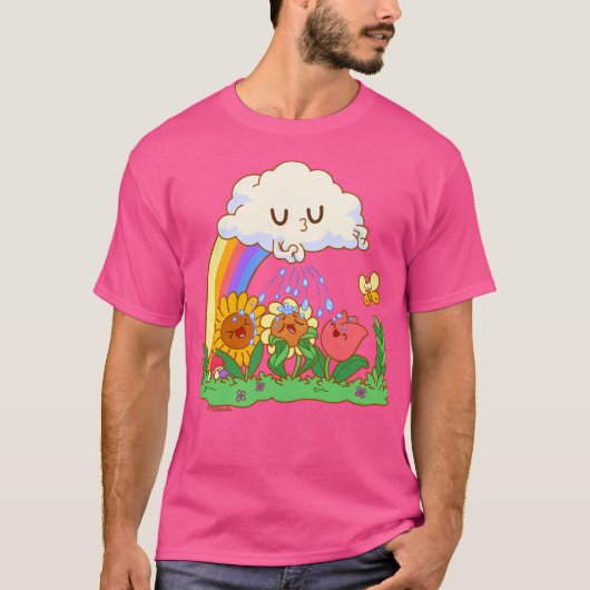 花の上に雲のピュー Tシャツ (正面)
