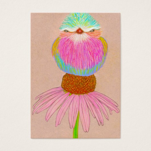 花の上に～鳥を乗せたアセオ・アート・カード (正面)