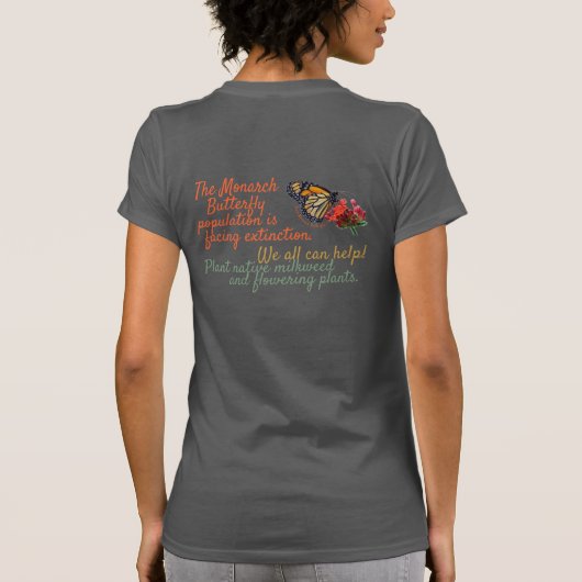 花の上のオオカナダモナカ Tシャツ (裏面)