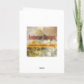 花の上のハミングバードとピンクのユリ カード (裏面)