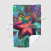 花の上の仮想の汚れ万華鏡のように千変万化するパターン火オレンジ ゴルフタオル (インサイチュ)