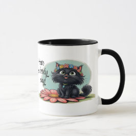 花の上の元気な子猫 - 一緒に笑顔になろう! マグカップ