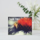 花の上の蜂 部分カラー ありがとうございます ポストカード (スタンド正面)