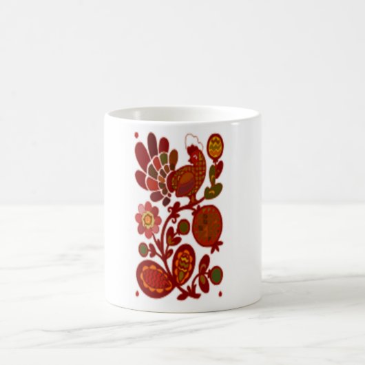 花の上の鶏 コーヒーマグカップ (中央)