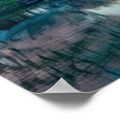 花の下、田舎の神社 ポスター (角)