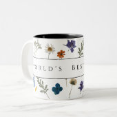 花の世界のおばあちゃん最高のの母の日 ツートーンマグカップ (正面左)