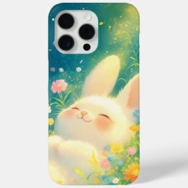 花の中でうたた寝するウサギ iPhone 15 PRO MAXケース