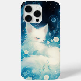 花の中でのびているホワイトフォックス iPhone 15 PRO MAXケース