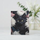 花の中でもかわいい猫 ポストカード (スタンド正面)