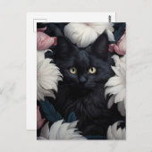 花の中でもかわいい猫 ポストカード (正面/裏面)