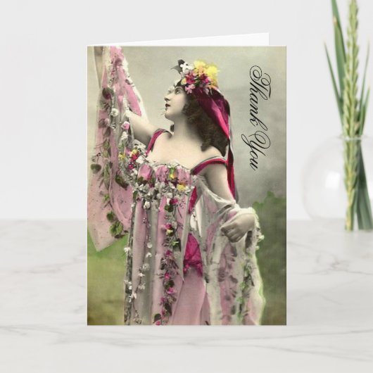 花の中でドラマチック サンキューカード (正面)