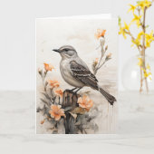 花の中で休むアメリカワグミ　フレームなし カード (黄色い花)