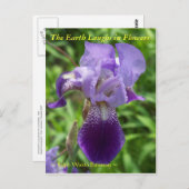 花の中で地球が笑う – アイリス ポストカード (正面/裏面)