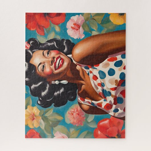 花の中で幸せ ジグソーパズル (縦)