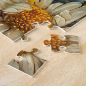 花の中で愛らしい黒い子猫 ジグソーパズル (側面)